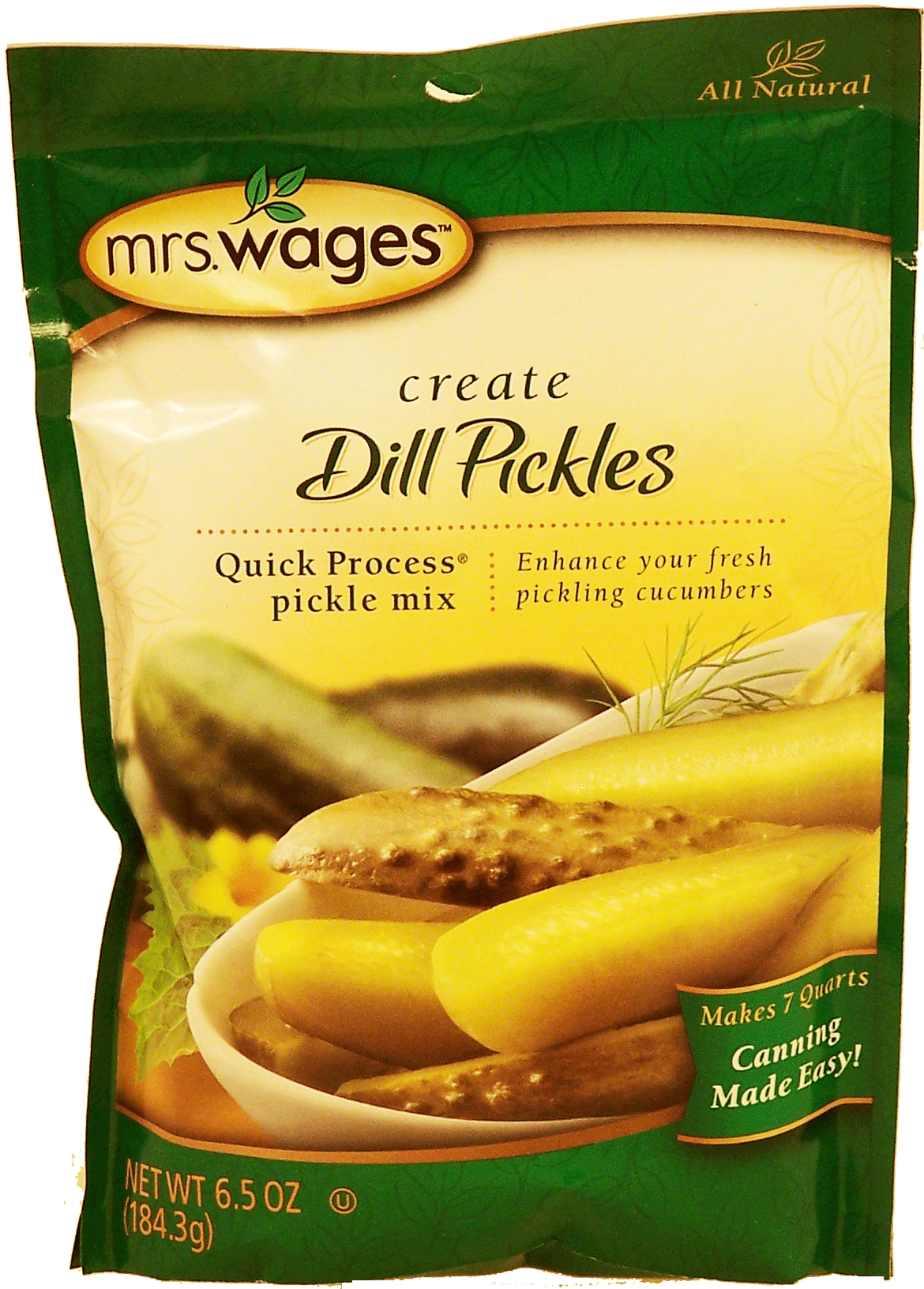 Mrs. Wage's  create dill pickles, quick process pickle mix, makes 7 quarts Full-Size Picture